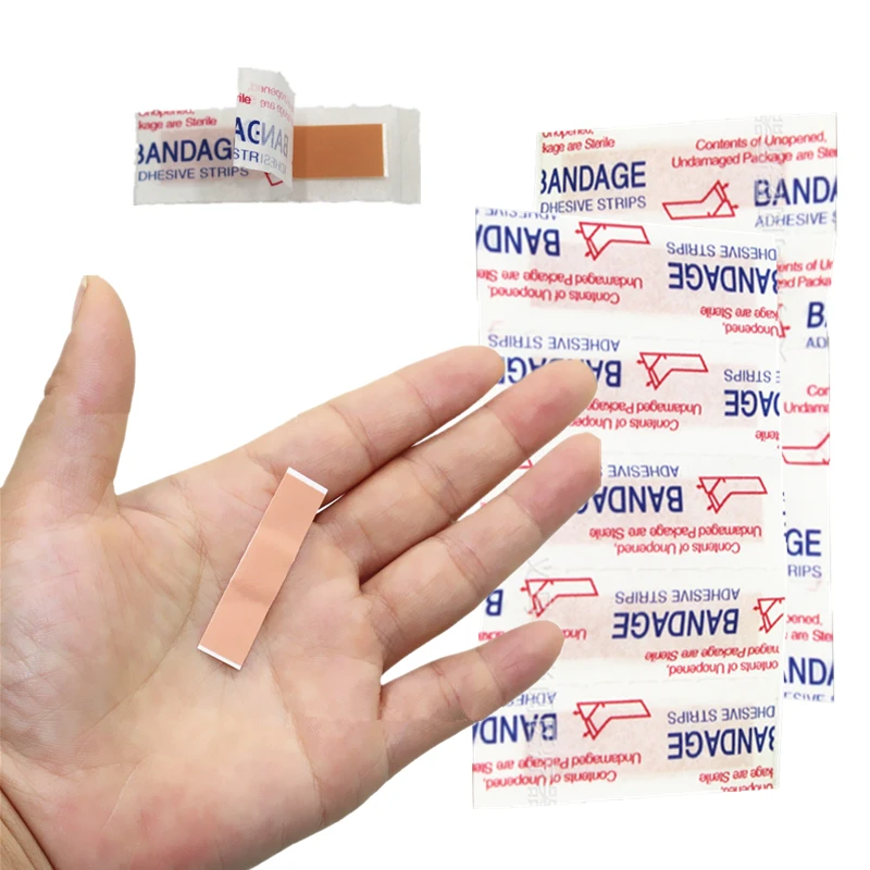 

50pcs/set 4*1cm Band Aid Mini Elestic Wound Patch Sticking Plaster for First Aid Strips Adhesive Bandages Waterproof Woundplast