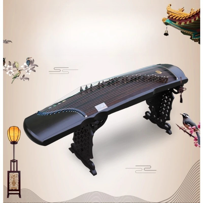 Guzheng, professional performance teaching, Nanmu guzheng piano Fuxi solid wood collection test teaching