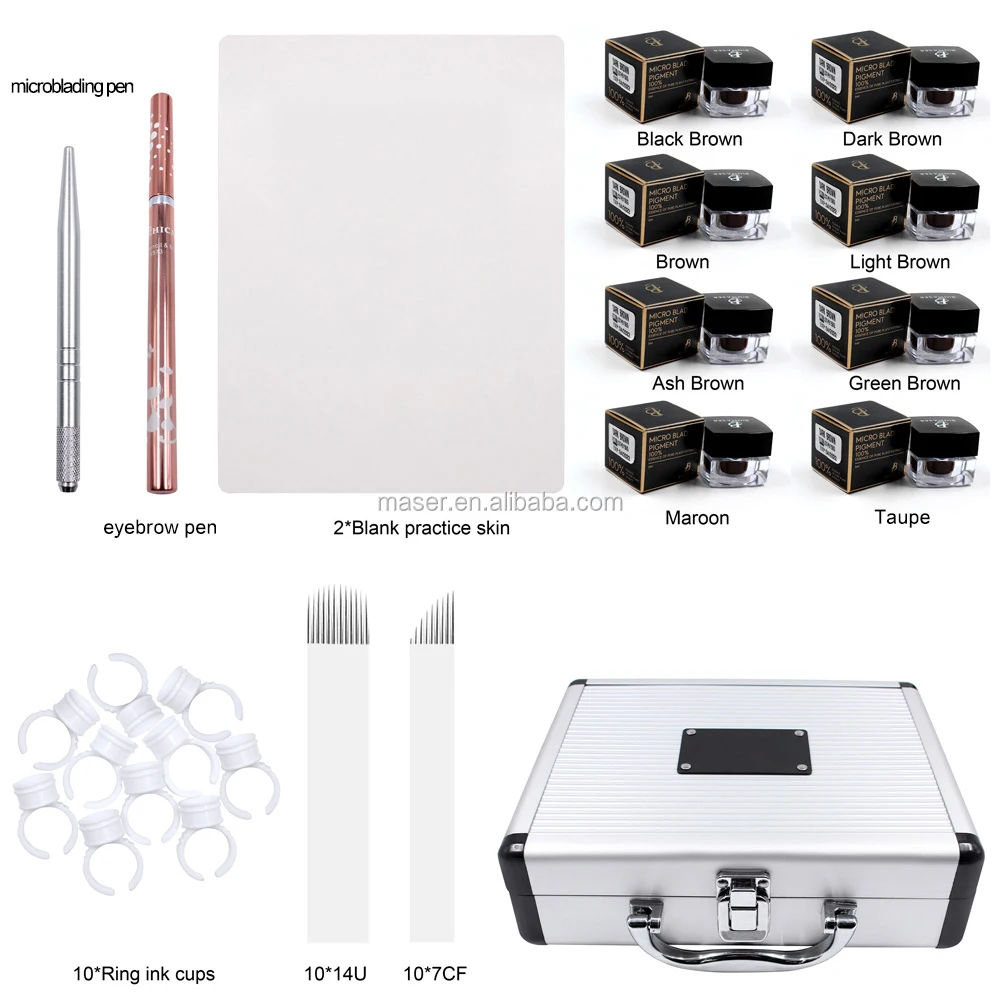 3D Brow Permanent Makeup Kit Biomaser Professional Eyebrow Microblading Pigment Kit Tattoo Ink Kit De Maquillaje Permanente