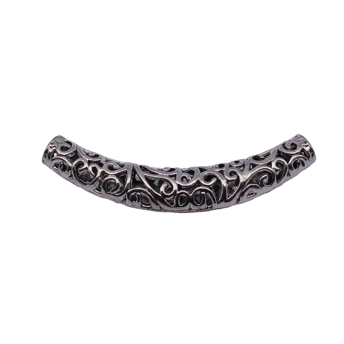 5PCS 66x11x9.3mm Alloy Charm Tube Hollow out elbow Connector