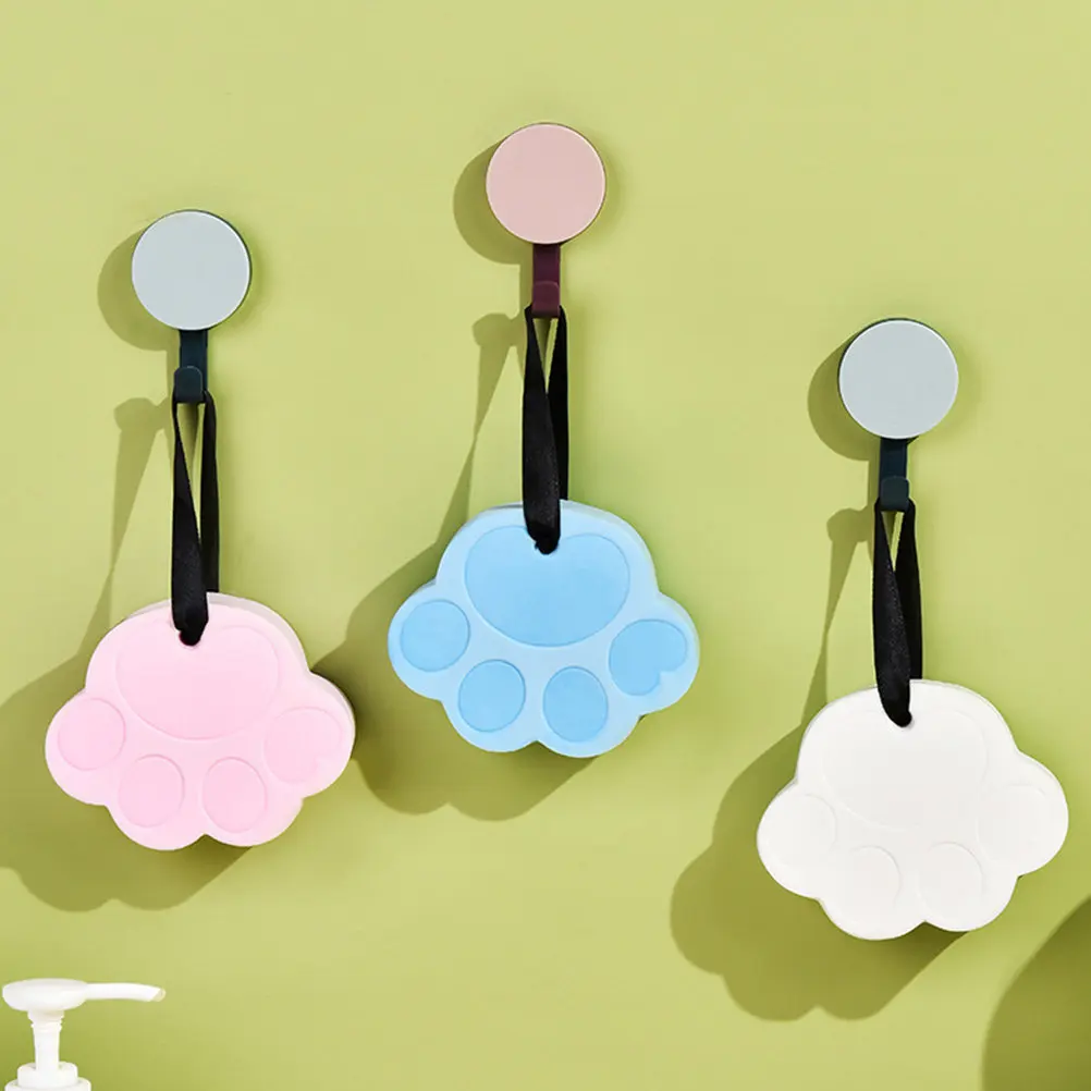 3Pcs Exfoliating Shower Sponge Scrubber for Body Washing Rich Foam Soft Touch Lanyard Hanging Design Portable Travel Bath Sponge