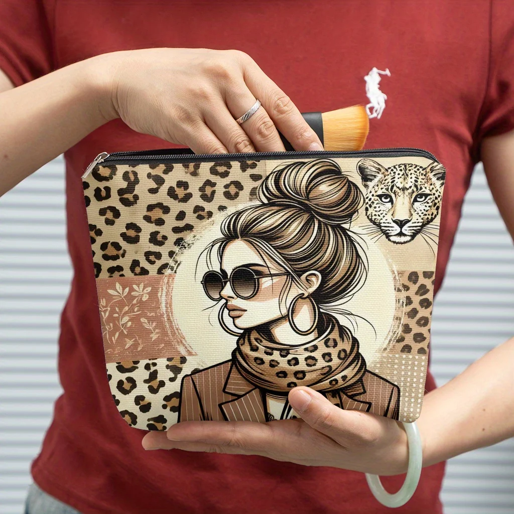 A fashionable lady pattern cosmetic bag-cute multifunctional zipper handbag, jewelry storage bag - view 5