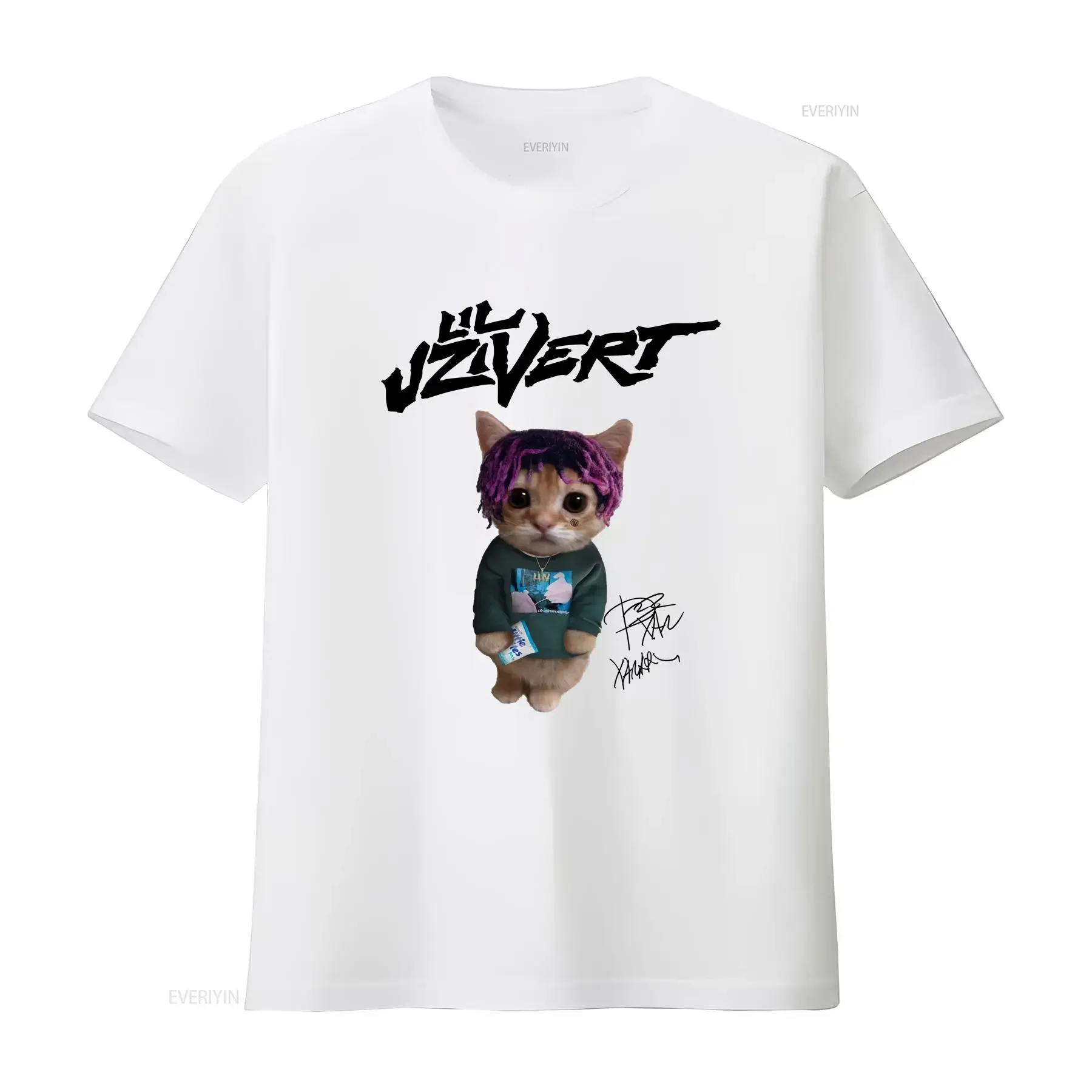 

Lil Uzi Vert Funny Cat For Fan White S 2345XL T shirt GC677 vintage Washed Comfortable Stretched fashion Stylish Soft