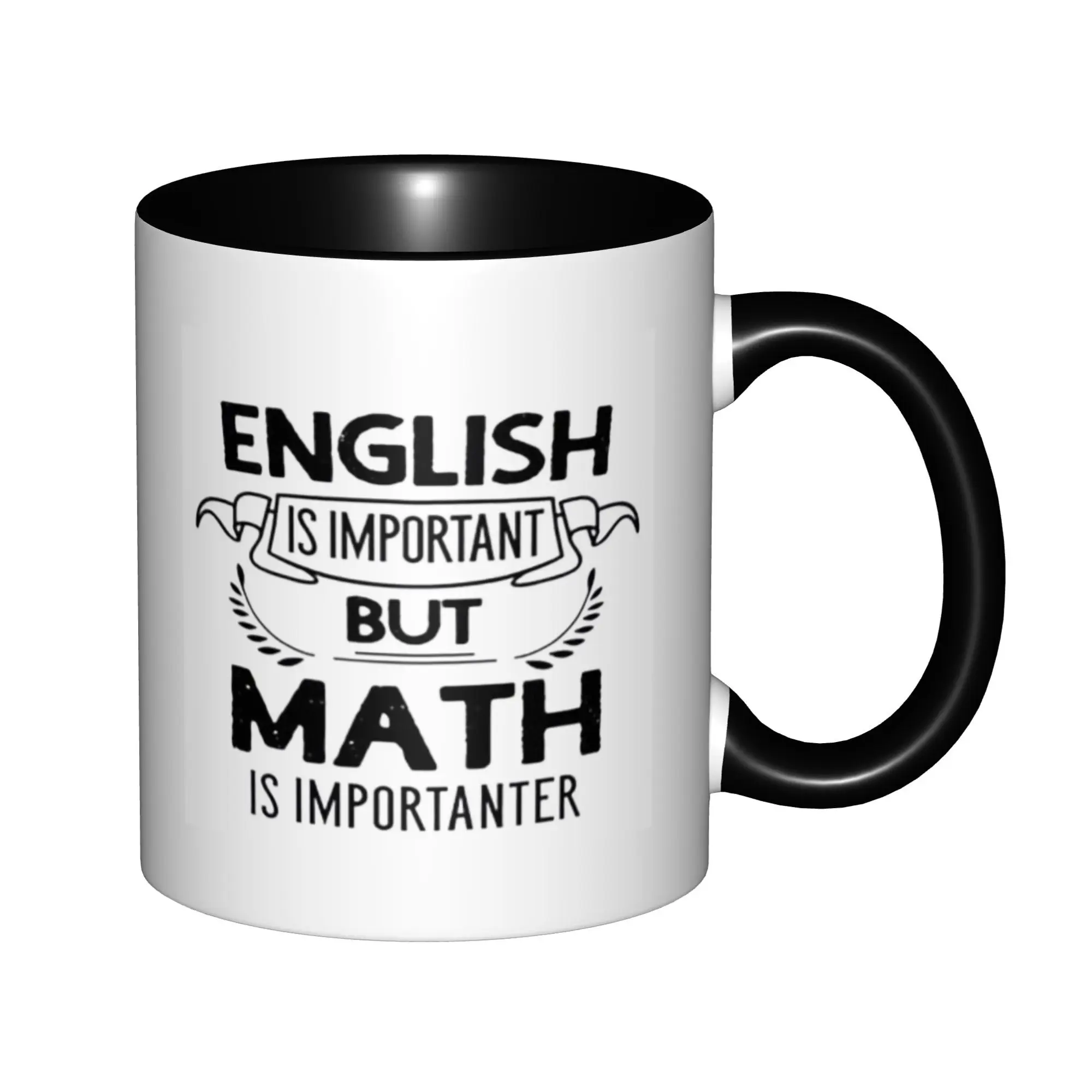 

English is Important but Math is Importanter Mugs With Black Handle Birthday Coffee Mugs Ceramic Tea Cups 11oz