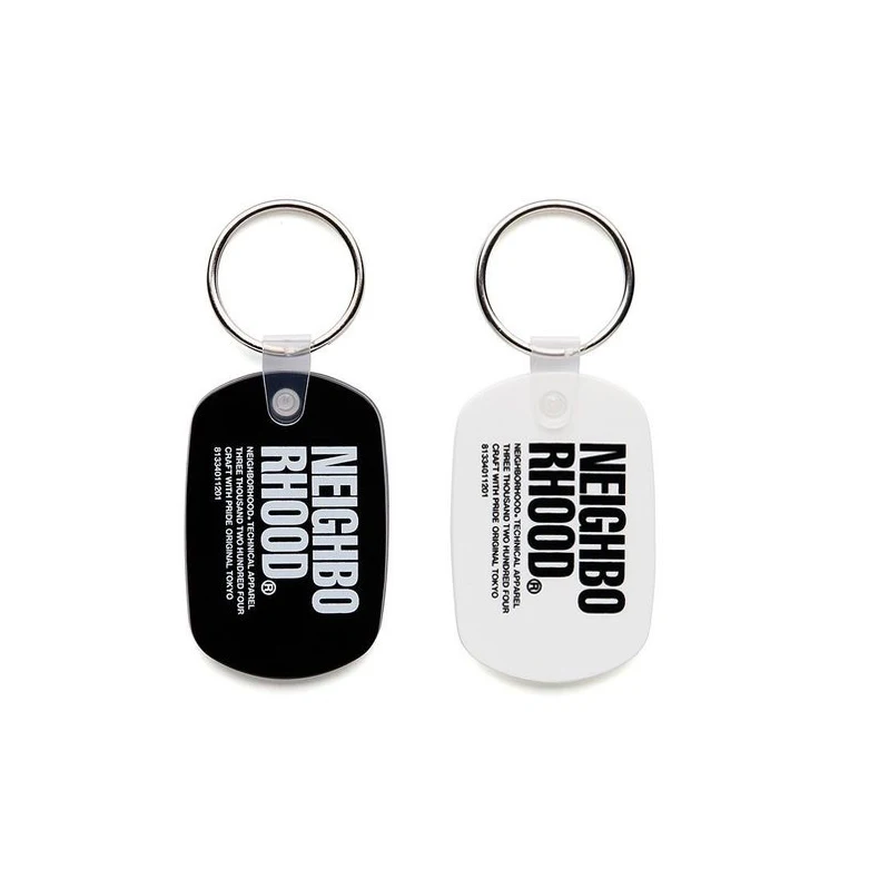 

NBHD keychain pendant name tag vintage simple buckle accessory tag hanging black and white matte pendant
