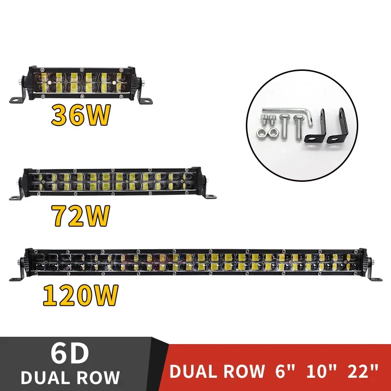 

5.5" 13.7" 21.8'' 6D lens LED Bar for Off Road barra LED 4x4 Work Light bar Double Row Light Driving Front bumper Grille