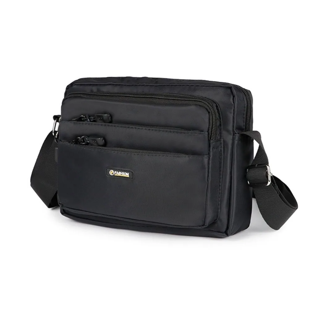 

Solid Color Men Crossbody Bag Large Capacity Lightweight Business Shoulder Bag Waterproof Multi-function Small Square Bag