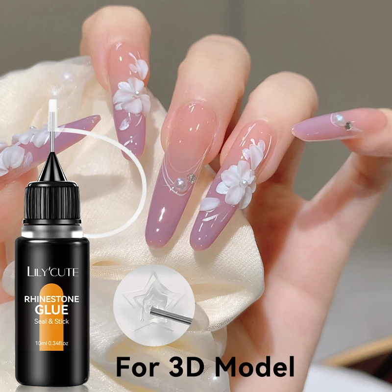 LILYCUTE 10ml Nail Strass Lijm Lijm Voor Stok Sterke Gel Voor Nail Charm 3D Nagels Bling Gel Decoratie Gem sieraden DIY