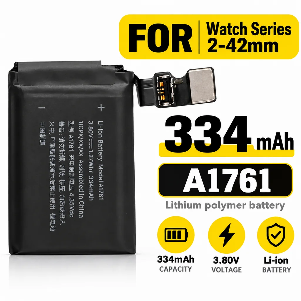 334mAh A1761 Replacement Li-ion Watch Battery For iPhone Apple Watch Series 2 42mm Rechargeable Repair Battery