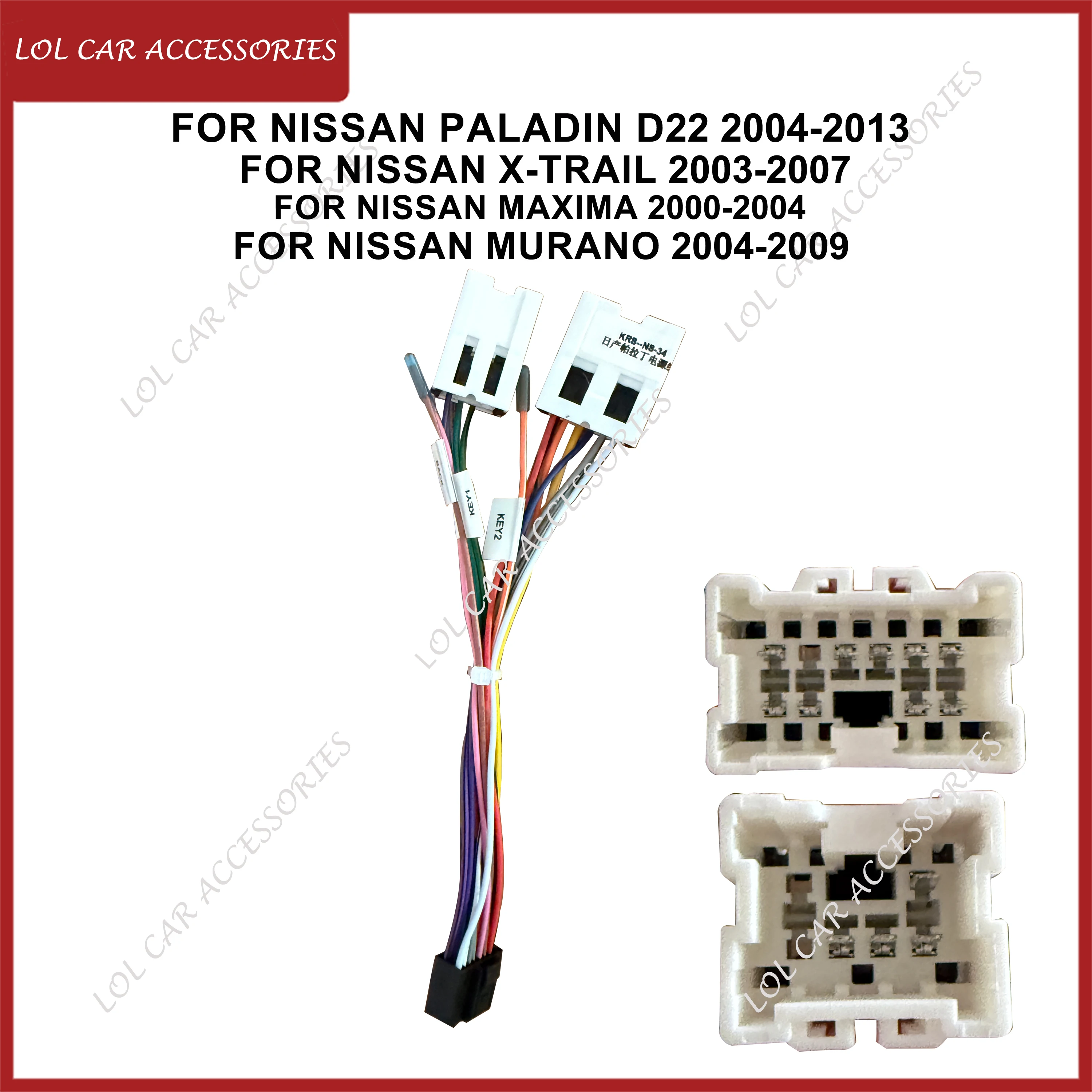 Android Power Cable 16Pin For NISSAN X-Trail T30 / Maxima / Murano Car Radio GPS MP5 DVD Stereo Player Dash Frame Wiring Harness