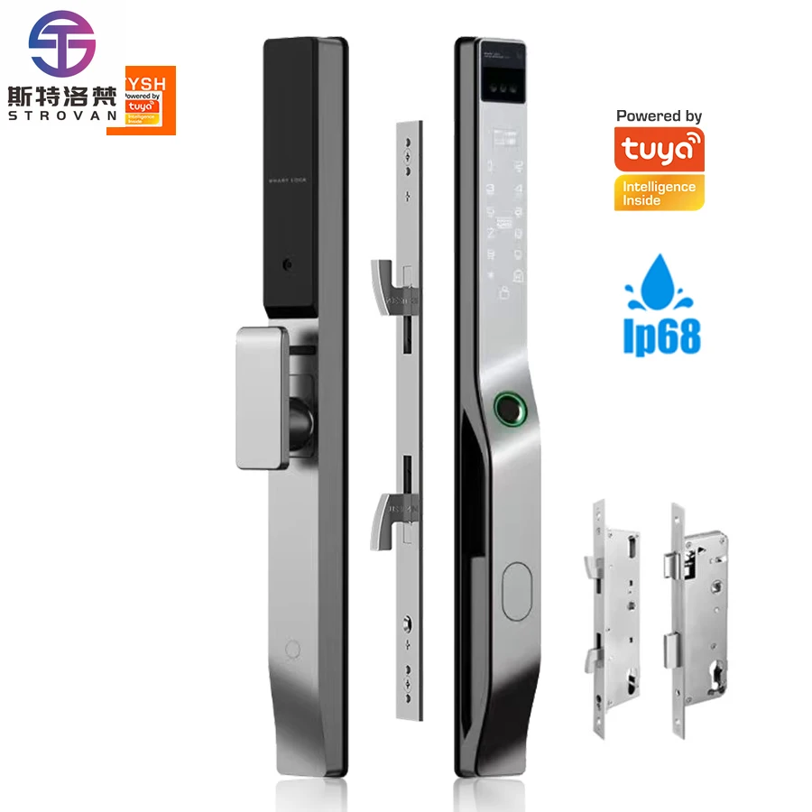 

STLF IP65 Waterproof Tuya Smart 3D Face Fingerprint Recognition Aluminum Digital Door Lock for 3585 Mortise Sliding Steel Cloud