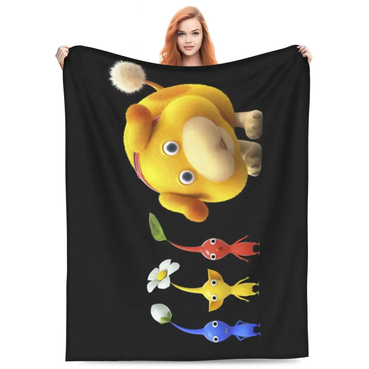 Pikmin Blanket Flannel Sofa Throw Blanket Multi-function for Couch Bedding Outdoor Throws Bedspread Quilt