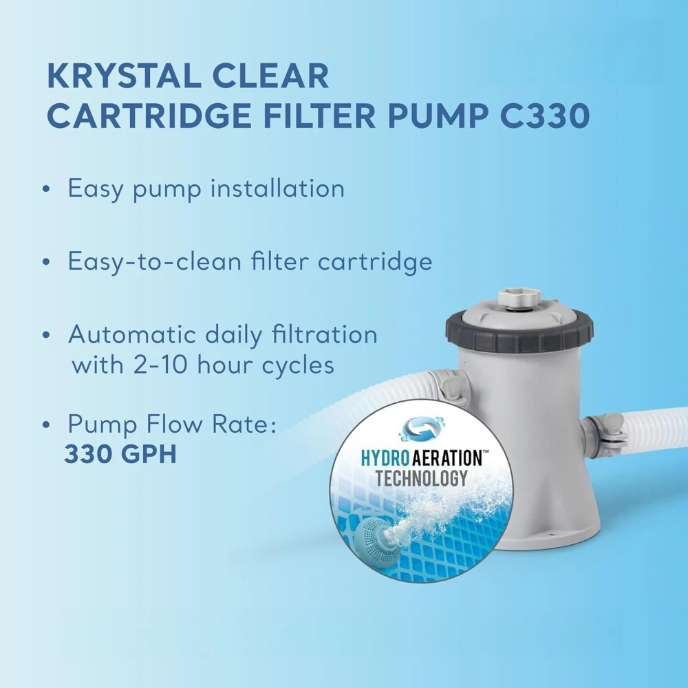 10ft x 30in Round Metal Frame Above Ground Pool Set with 330 GPH Filter Pump, Type H Filter Cartridge, and Steel, Customized