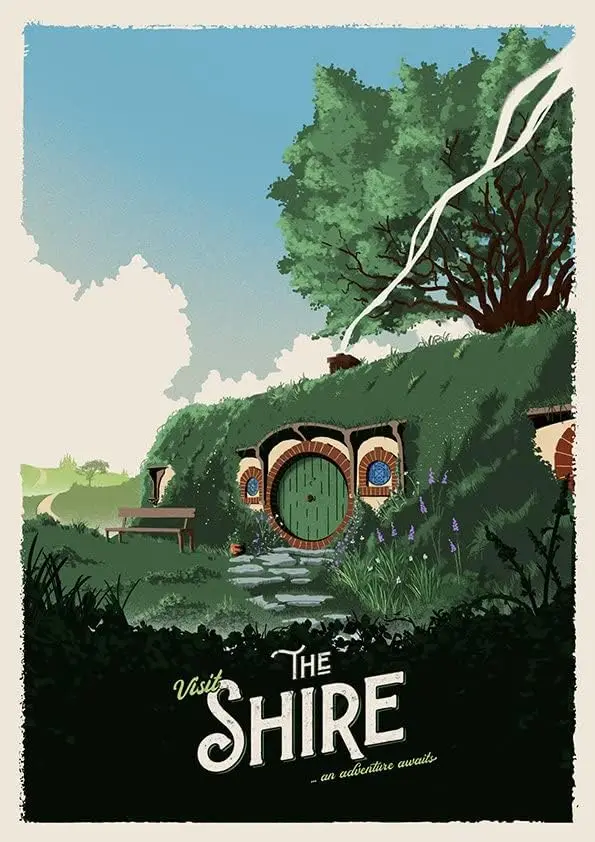 Vintage Metal Tin Sign The Most Amazing Destination The Shire - Poster Wall Poster Plaque for Home Kitchen Bar Coffee Shop 5.5x8