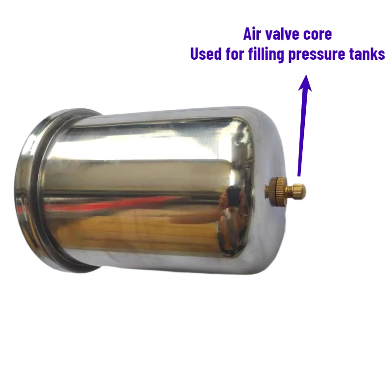 1Pcs 304 Stainless Steel Expansion Tank for Hot Cold Water Self-priming Pump Domestic Constant Pressure Tank Replacement 2L