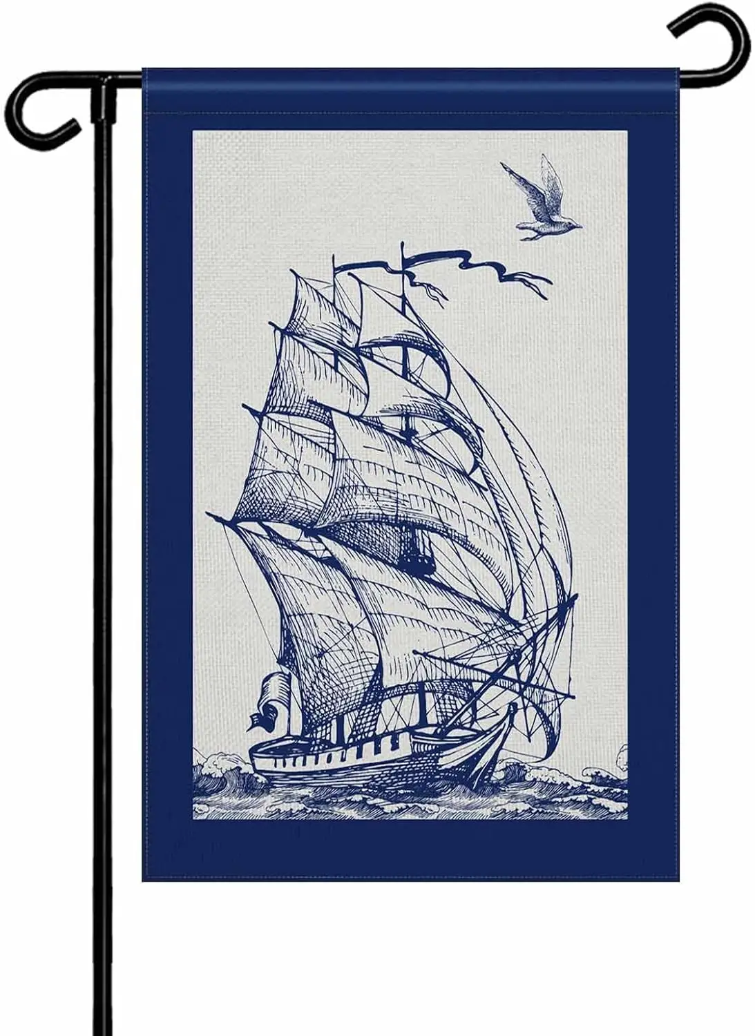 Vintage Sailboat Garden Flag 12x18 Double Sided for All Seasons Decorative Welcome Yard Flags for Outside Halloween Thanksgiving