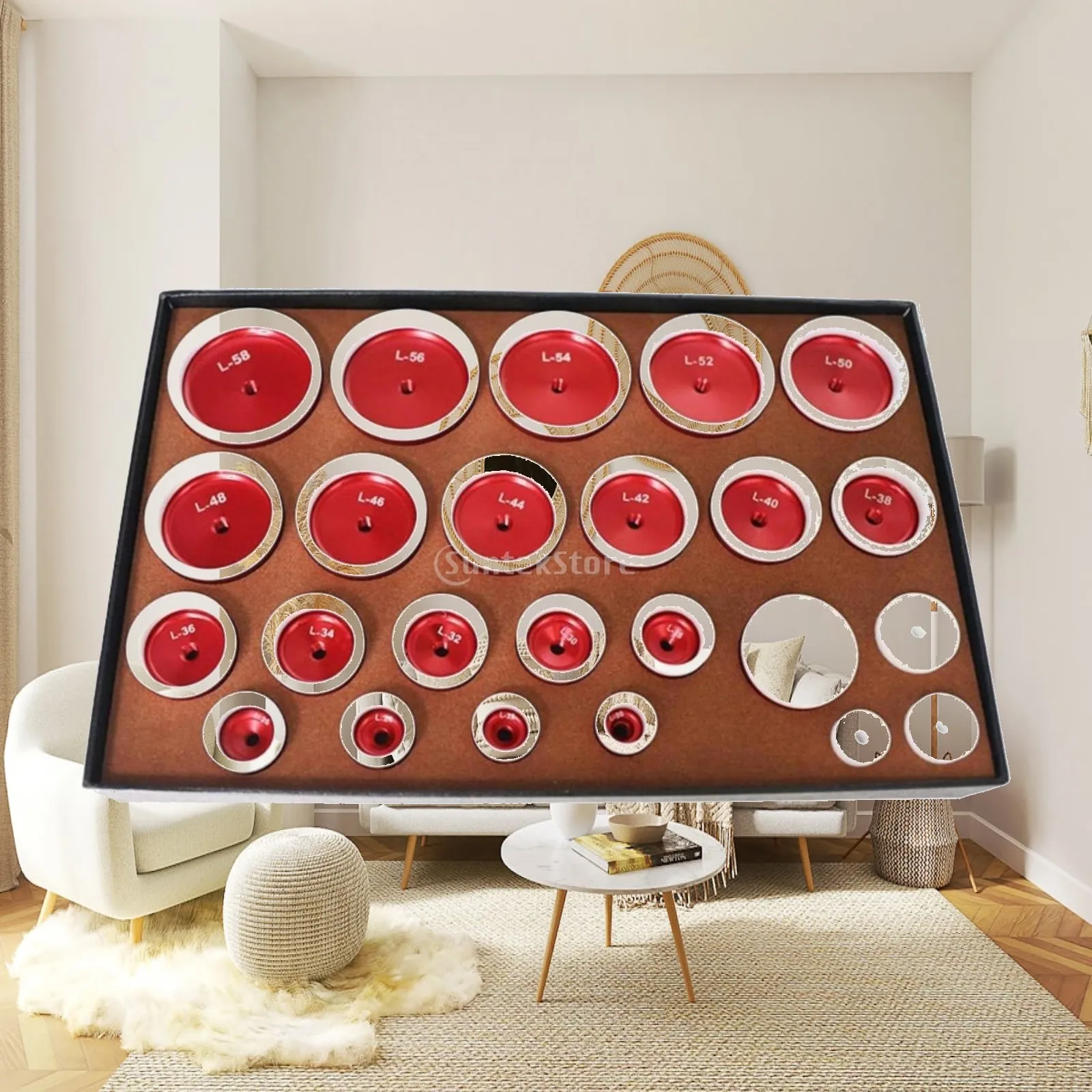 24 Pieces Watch Press Mold Tray Easy to Use Watch Case Press Die Kit Tool Compact Compatible for Watchmakers