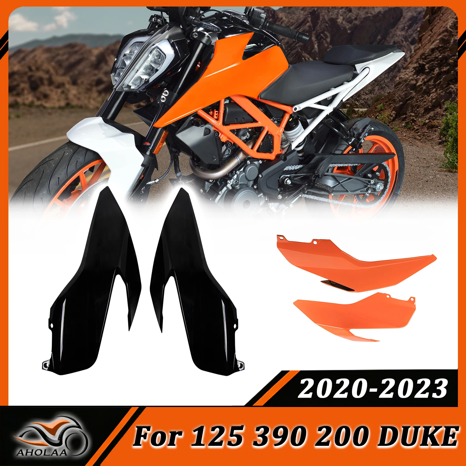 Für Duke 125 200 390 Motorrad Heizöl Gas Tank Seite Abdeckung Panels Verkleidung Für KTM DUKE 390 DUKE 125 2017-2023 DUKE 200 2020-2023