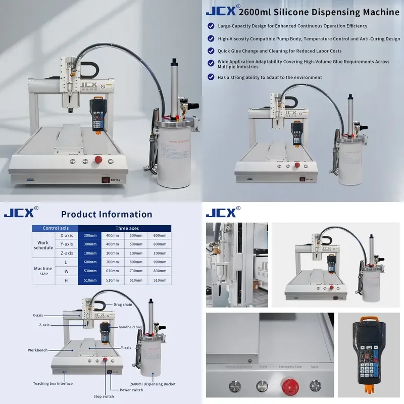 3 Axis Silicone Dispensing Machine 2600ml for High Viscosity Silicone Sealant Glue Automatic Adhesive Dispenser Equipment