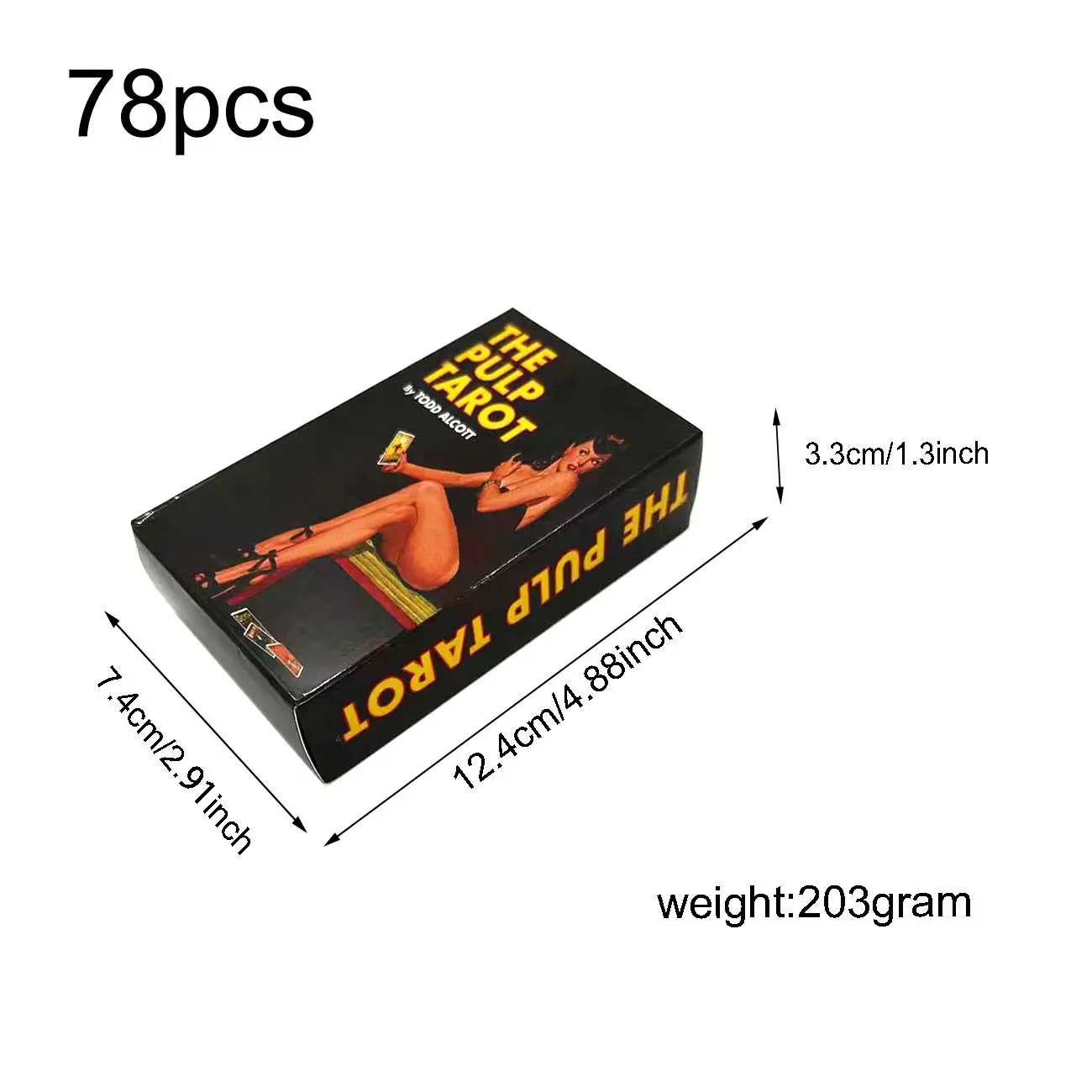 78 carte dei tarocchi in polpa da 12 x 7 cm con libretto Set di carte retrò vintage Carte da gioco per feste di Halloween e Natale