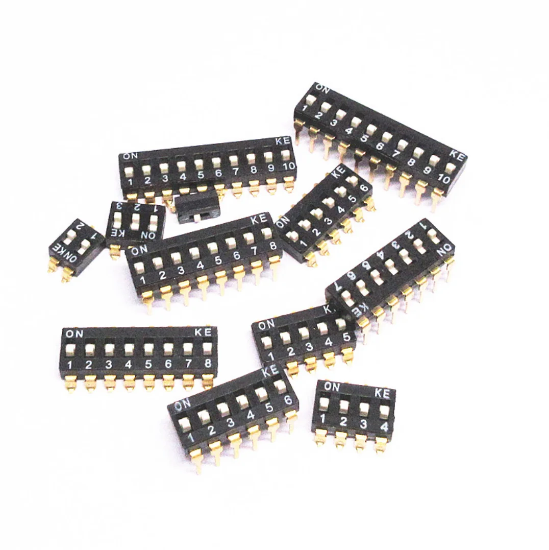 

5 шт./лот, модуль переключателя ползункового типа 2,54 мм 1 2 3 4 5 6 8 PIN DIP SMD, позиционные переключатели, тумблер, черный защелкивающийся переключатель