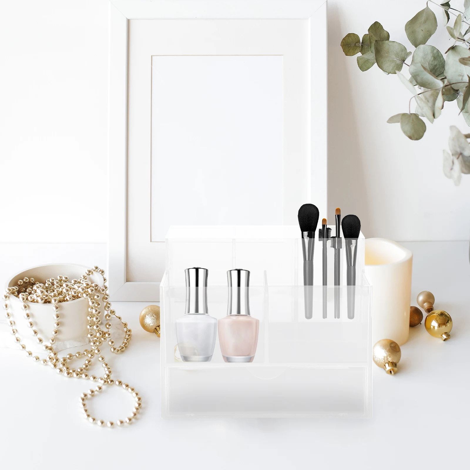 

1Pcs Manicure Storage Box Durable Nail Brush Organizer Nail Tools Holder Desktop Storage Container Desktop Organizer