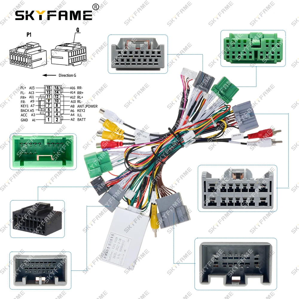 SKYFAME Car 16pin Wiring Harness Adapter Canbus Box Decoder Android Radio Power Cable  For Volvo XC60 S60 OD-VOLVO-01