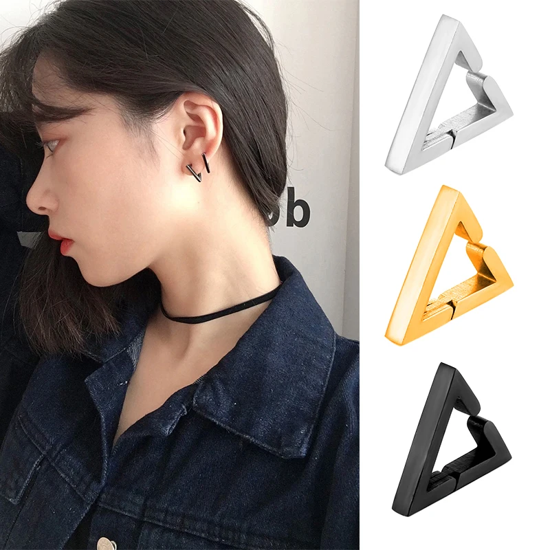 1 Pairs Gothic Fake Ear Clip Hoop Earrings for Men and Women Stainless Steel Painless Non Piercing Fake Earrings Jewelry Gifts view 3