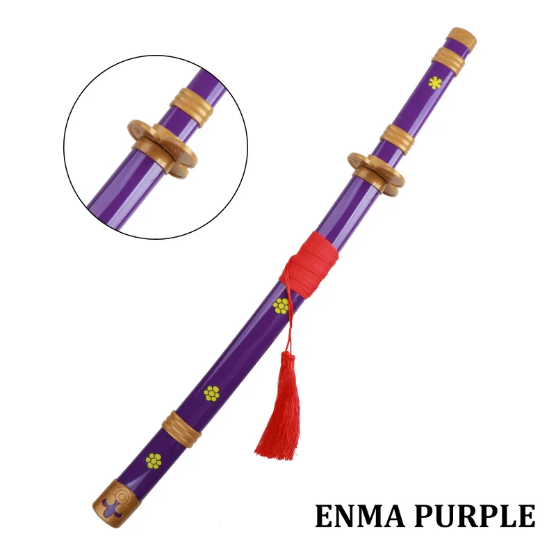 80cm/31.5in Anime Cosplay Katana Roronoa Zoro Katana Enma Purple Enma puntelli di gioco di ruolo bianchi 1:1 modello di origine