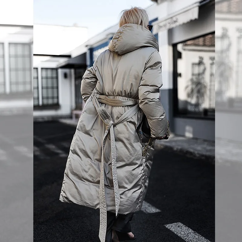 2024 Winter New Women\'s Down Coat Loose Commuter Leisure Windproof Hooded Oversize Down Coat