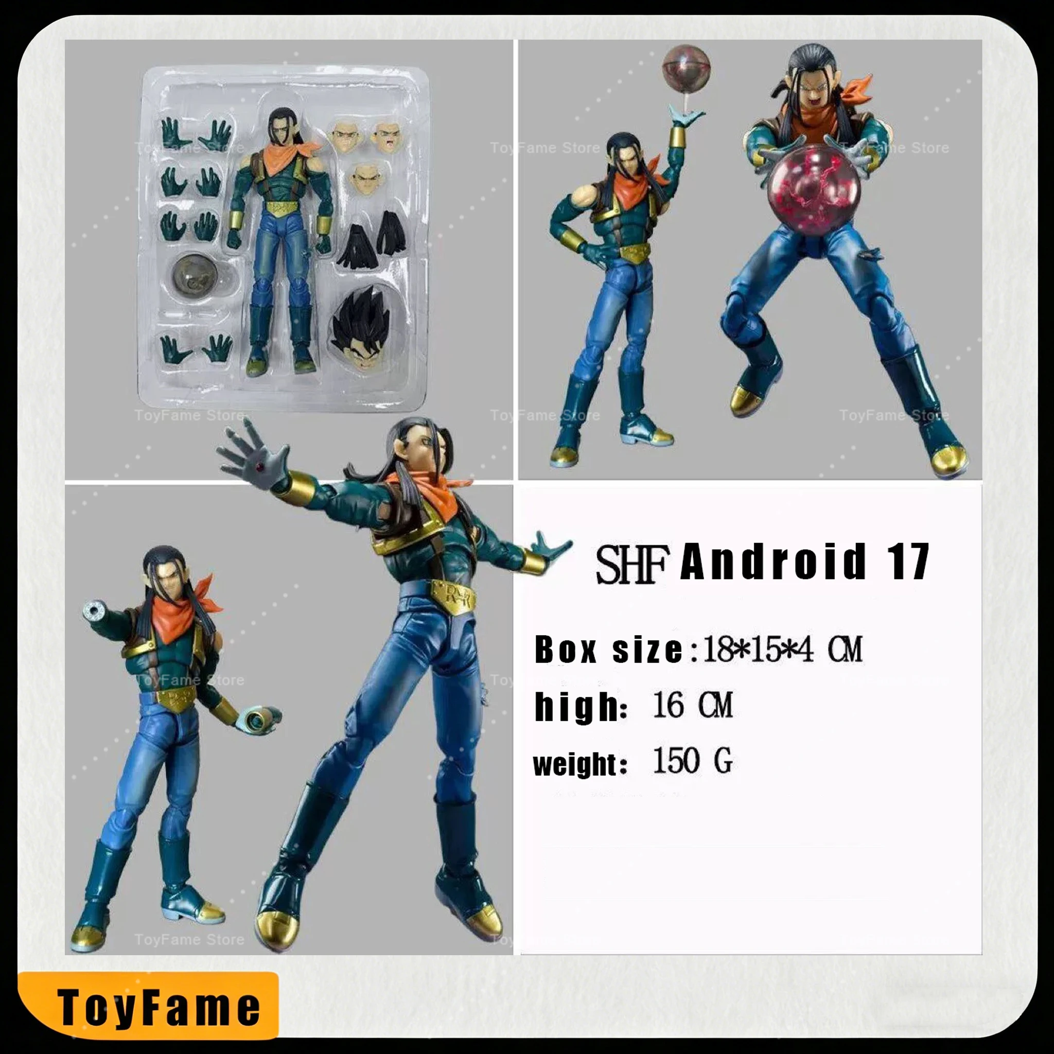 

[В наличии] Совершенно новая оригинальная коллекционная фигурка Bandai S.H.Figuarts Dragon Ball GT Super Android 17, модель аниме-персонажа, подарок