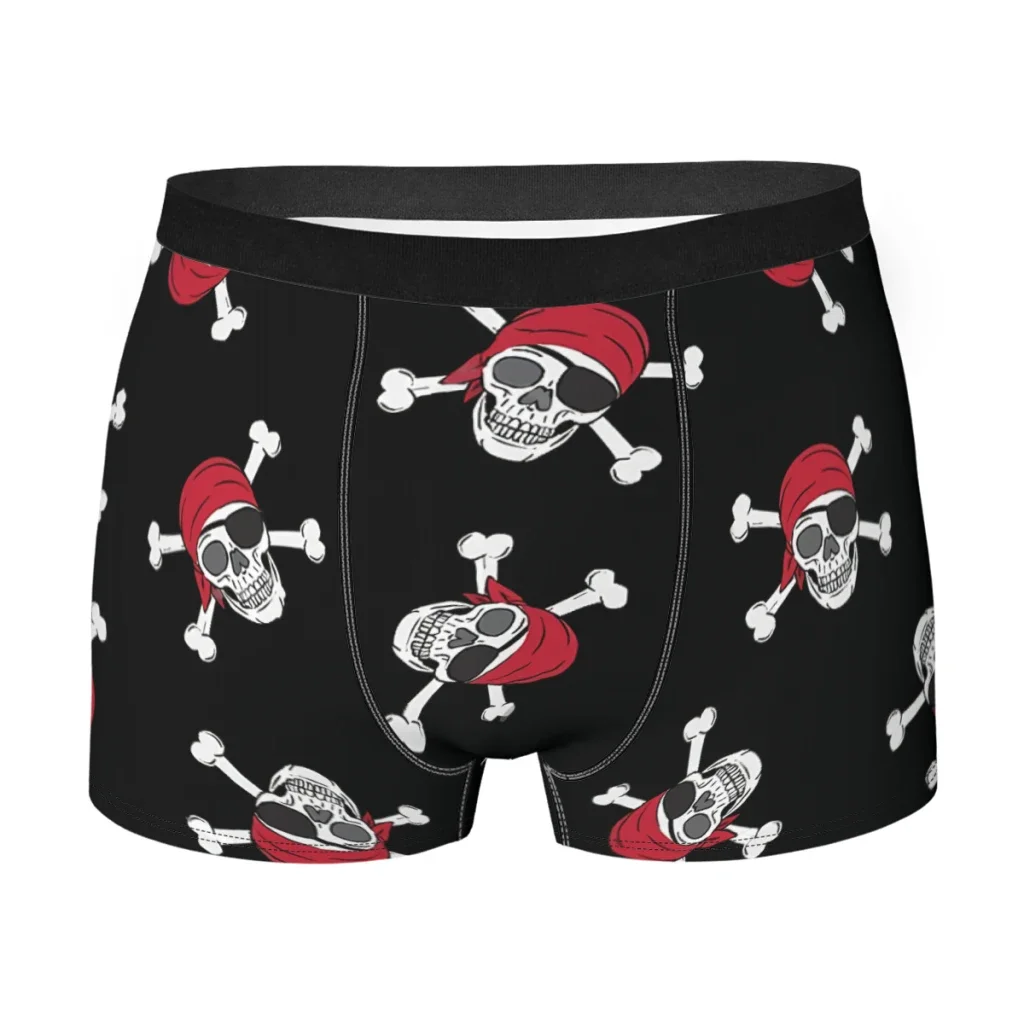 Skulls Bandanas BlackSkull StyleUnderpants Homme Panties Male Underwear Print Shorts Boxer Briefs