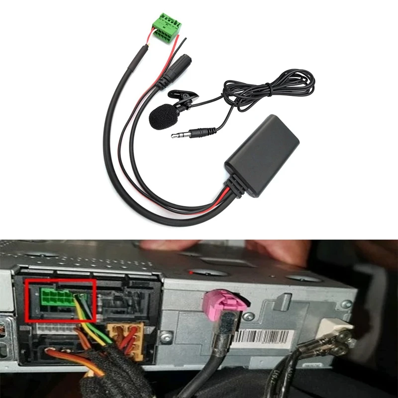 

12Pin HIFI Wireless Music Transmission Car Audio Bluetooth Cable Adapter Microphone For A3 Q3 R8