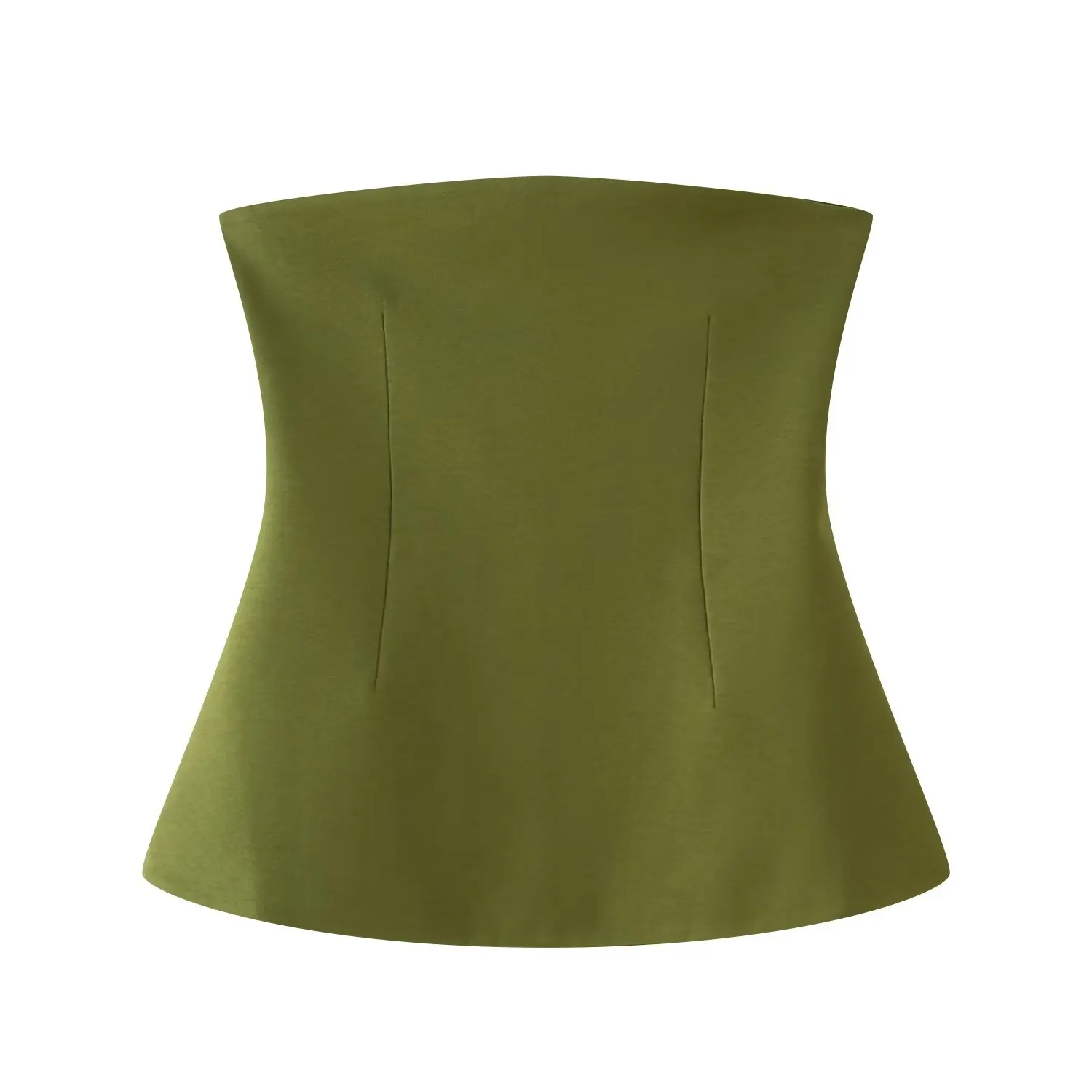 DUOPERI Women Fashion Solid Corset Tops Sexy Backless Strapless Slash Neck Female Chic Lady Tops