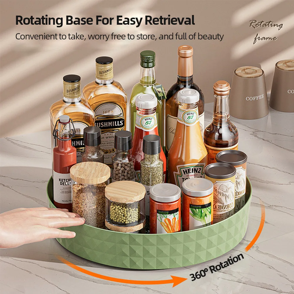 360° Rotating Spice Rack Organizer, 5-Tier Turntable Storage for Kitchen Counter & Bathroom, Space-Saving Holder for Spices, Mak