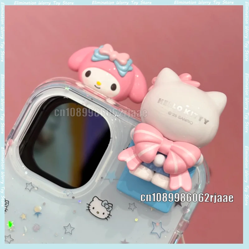 Sanrio Characters Kuromi Melody Hipper Bow Sweetheart Series Blind Box Anime Figure Collection Desktop Phone Decorate Xmas Gift