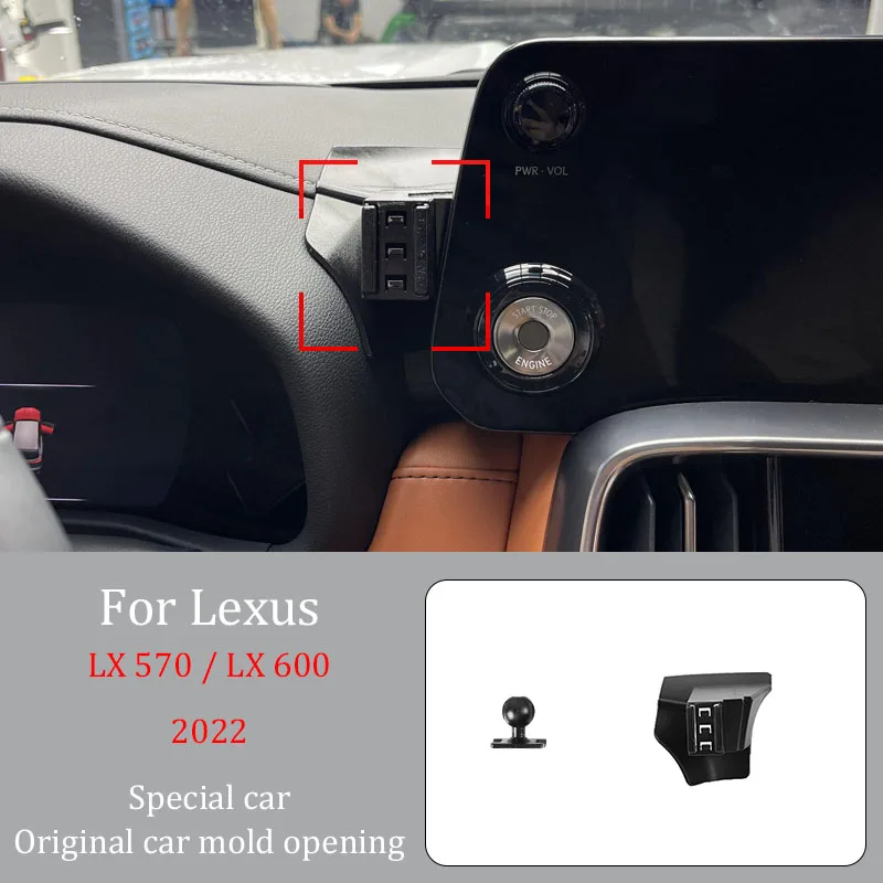 Car Phone Holder For Lexus LX 570 LX 600 2022 Wireless Charger Automatic Clamping  360° Rotating Navigation Bracket