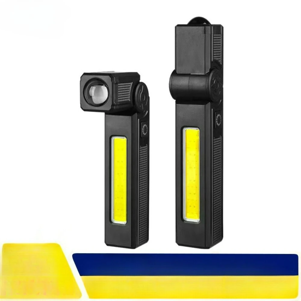 

Светодиодный рабочий фонарь COB с вращающейся головкой, многофункциональный перезаряжаемый фонарик с долговечной батареей для авторемонта и осмотра