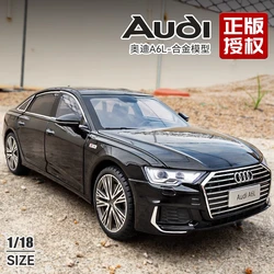 1:18 Audi A6L Alloy Car Model Toys Diecast Cars 6 Doors Opened with Sound Light Pull Back Scale Models Toys for Boys Gifts G31