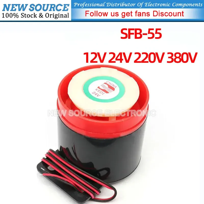 SFB-55 하이 데시벨 DC6-220V 알람 스피커 사운더, 아두이노 Diy Electro용 액티브 패시브 부저, 12V, 24V, 220V, 380V