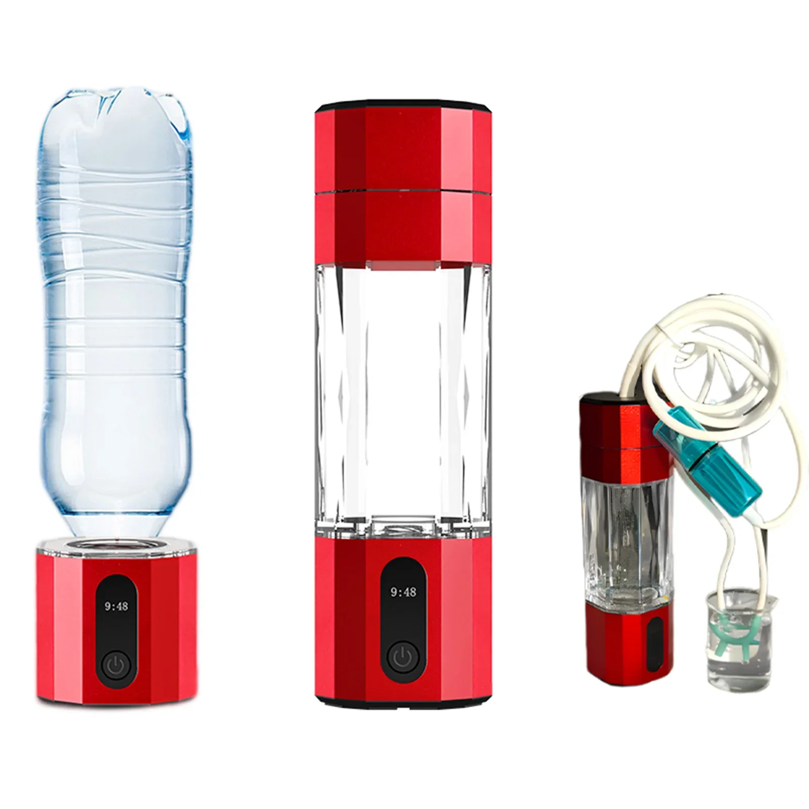 10000PPB Hydrogen Water Bottle, 208ml Portable Hydrogen Water Maker, Hydrogen Water Generator with Portable Inhaler