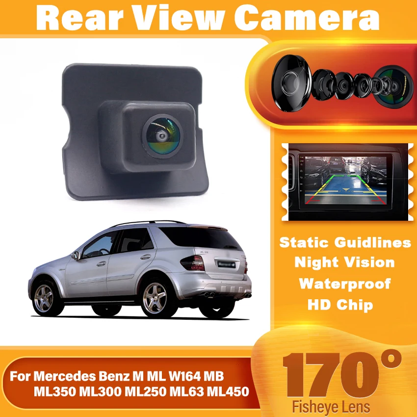 1080×720P HD CCDWaterproof Wide Angle Rear View Camera Backup Camera For Mercedes Benz M ML W164 MB ML350 ML300 ML250 ML63 ML450