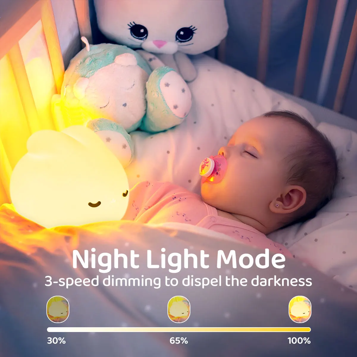 Silicone Rabbit Night Lamp Dream Rabbit Night Light LED Touch Sensor Lamp Timing Desktop Decoration Children\'s Night Light Gift