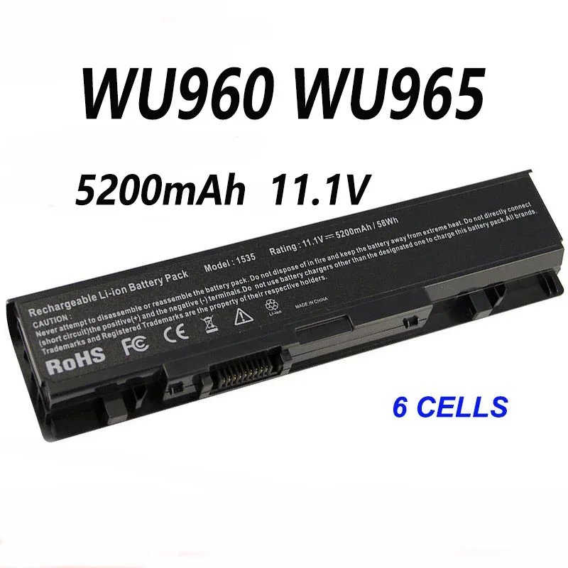 

WU960 WU965 KM901 6cell 5200mAh Laptop Battery For Dell Studio 1535 1536 1537 1555 1557 1558 PP33L PP39L MT264 PW772