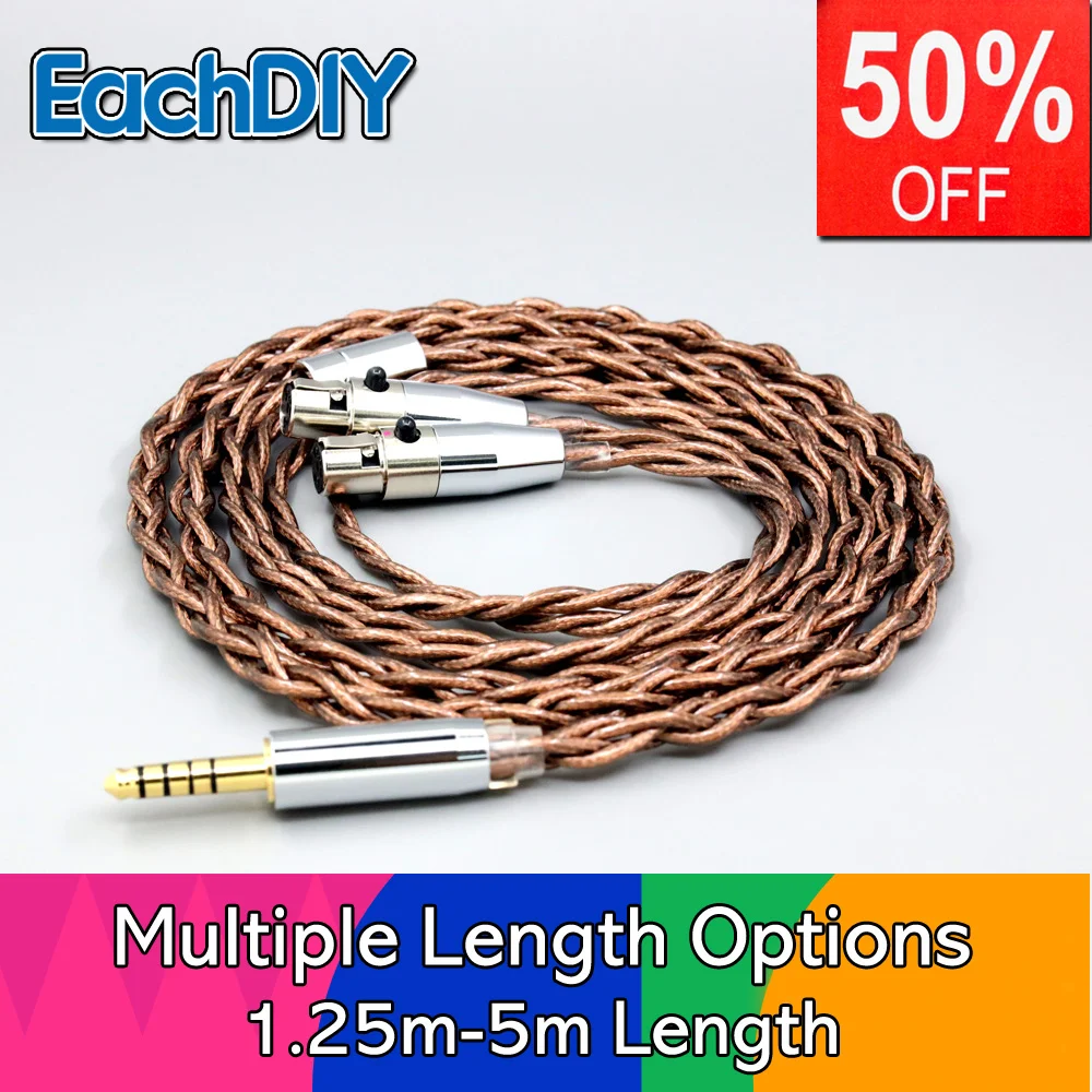 

99% 24k Gold 7n Pure Silver Graphene Shield Earphone Cable For Meze Empyrean Audeze LCD-24 Open Back Planar Magneti LN008539