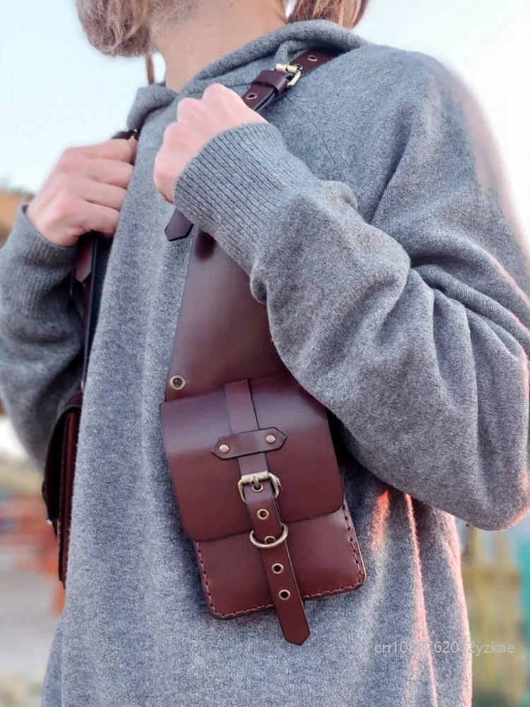 

Medieval Steampunk Faux Leather Shoulder Harness Holster Bag Vintage Phone Cover Case Pocket Cosplay Costume Purse Wallet Pouch