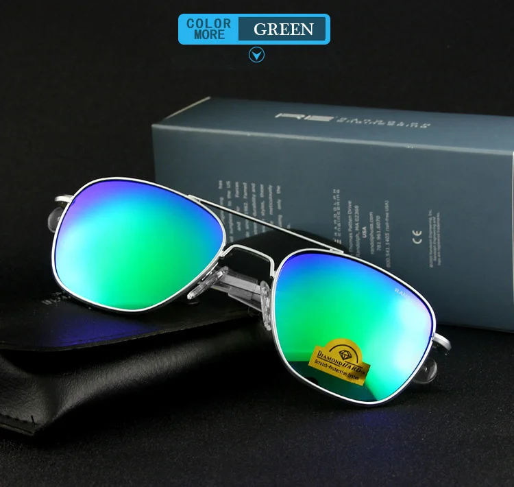 RE Sonnenbrille Mann Amerikanische Armee Militär Luftfahrt Pilot Sonnenbrille Frau Luxus Marke Vintage Metall Titan Rahmen Glas Objektiv – Detail 33