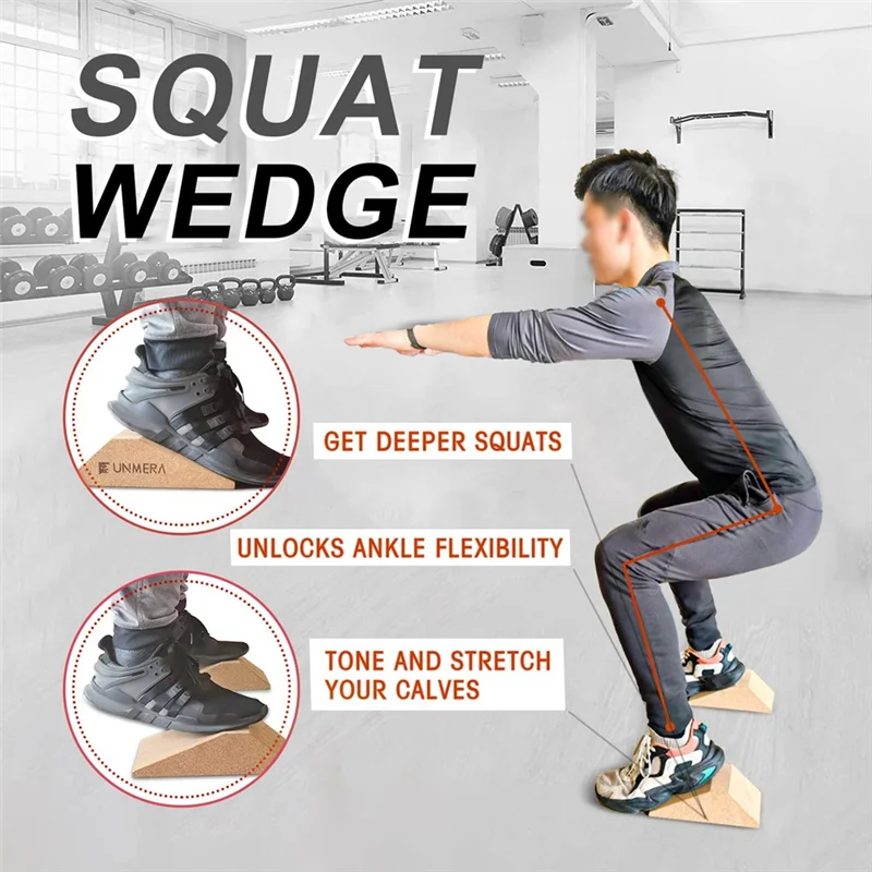 

2PCS Cork Squat Wedge Block Non Slip Squat Ramp,Squat Platform For Heel Elevated Squats And Calf Raises,Slant Board