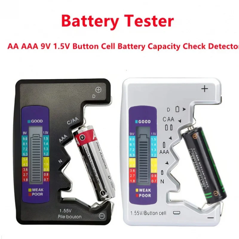 

Digital Battery Tester LCD Display C D N AA AAA 9V 1.5V Button Cell Battery Capacity Check Detector Capacitance Diagnostic Tool