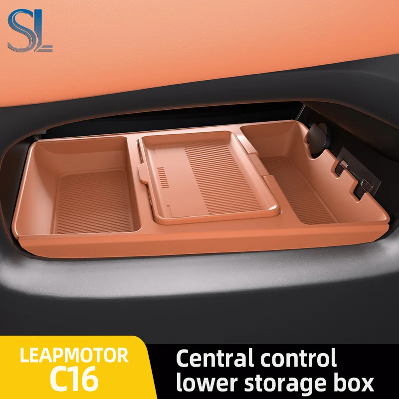 

For LEAPMOTOR C16 2024 2025 2026 Storage Box Center Armrest Hidden Box Cup Holder Organizer Interior Accessories